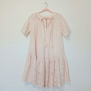 NWT Valiante Resort Wear Scalloped Pink Eyelet Dress
